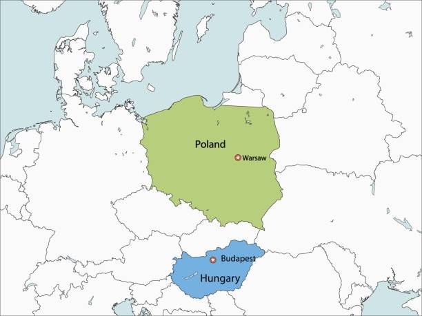 Map highlighting Poland and Hungary in the European Union